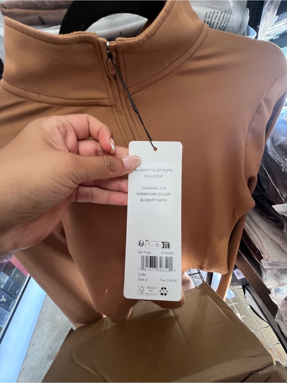 ALO Yoga Camel Half-Zip Turtleneck Pullover alosoft small - Picture 4 of 4